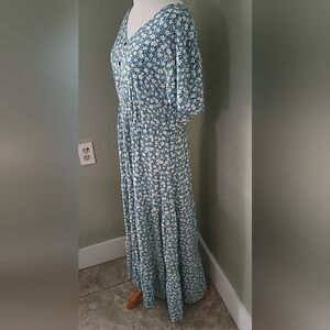 Floral Blue and White Dress